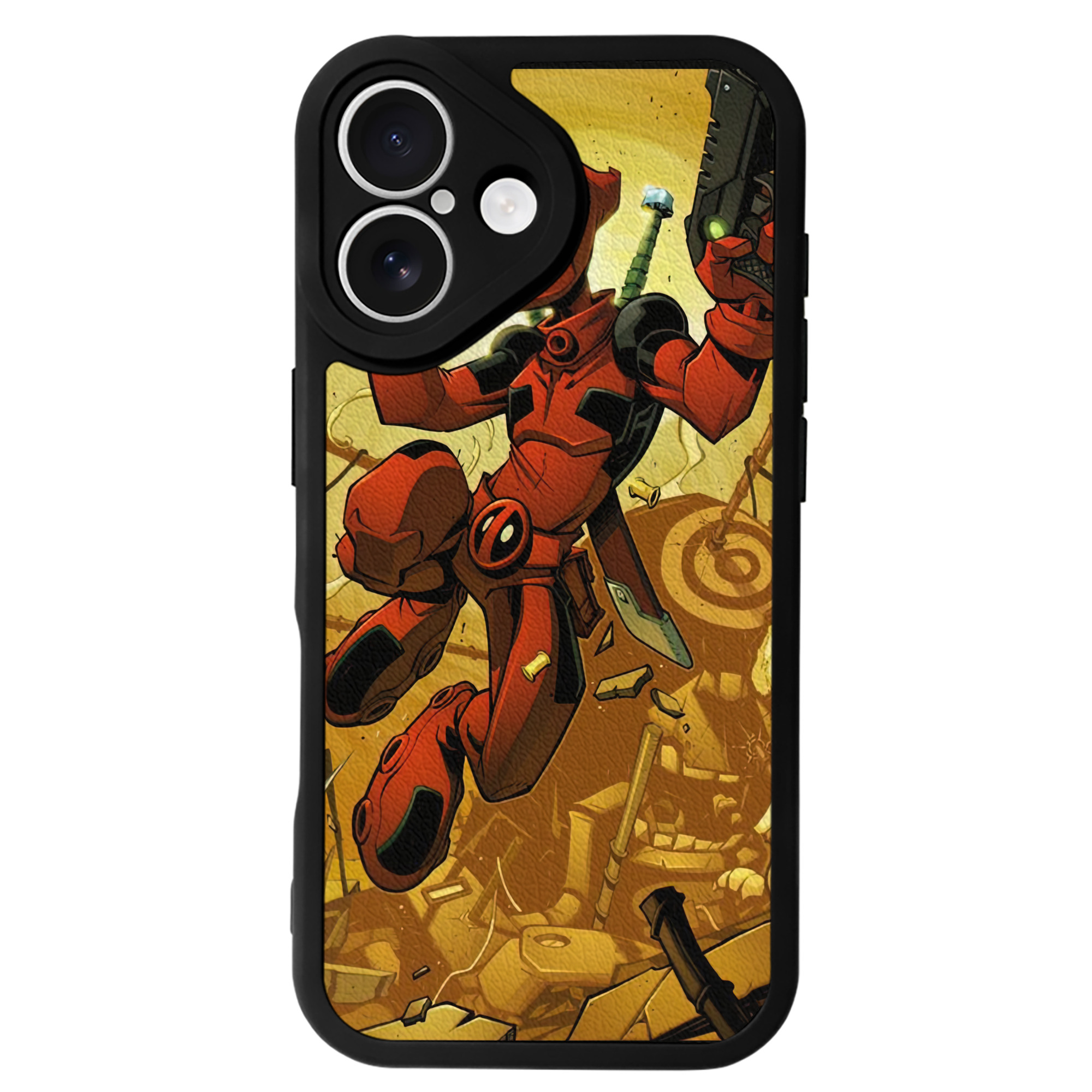 （画像用） Deadpool デッドプール 【iPhone 16シリーズ対応】シリコンスマホケース（レザー調） 材質：シリコン